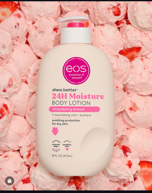 EOS shea Better 24H moisture Body lotion in Strawberry Dream 473ml