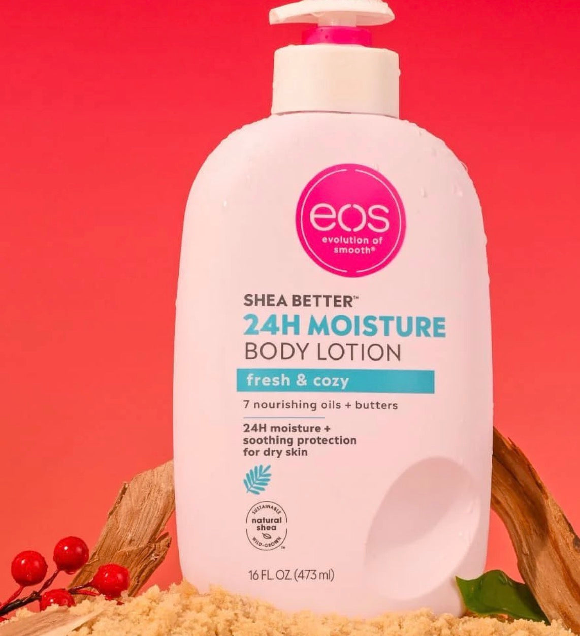 EOS shea Better 24H moisture Body lotion Fresh &cozy. 473ml